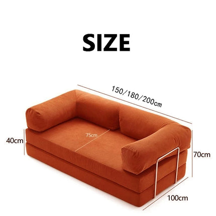 150CM Modern Style Air Compression Fabric Flannel Deformable Modular Couch for Living Room Sectional Composable  Sofa Bed