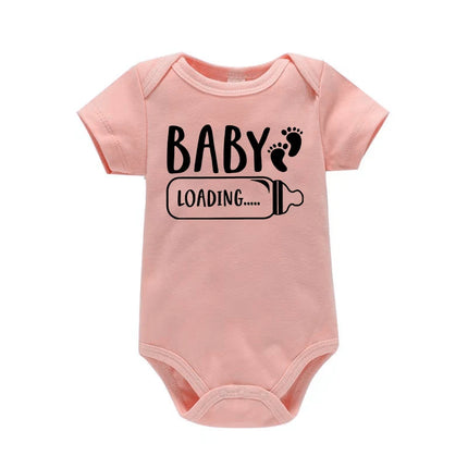 Baby Bottle Print Onesies Funny Casual Home Black Newborn Girl Boy Clothes Short Sleeve Round Neck Summer Infant Outfits