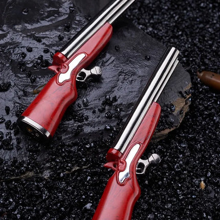 Metal Mini Gun Dual Fire Butane Gas Lighter Press Ignition Open Flame Smoking Accessories Gifts For Men Dropshipping Suppliers