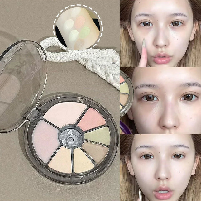 7-color Concealer Palette Waterproof & Sweatproof Concealer Cover Spots Acne Dark Circles Color Correction Cream Korean Makeup