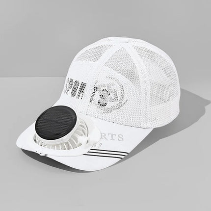 Solar Powered Charge Fan Baseball Cap Adults Summer Outdoor Camping Fishing Sun Shading  Duck Tongue Mesh Cap Father's Day Gifts