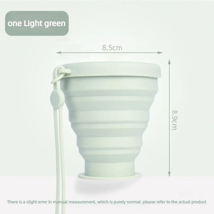 200ML Food-Grade Silicone Folding Cup, With Lid, Reusable Portable Coffee Cup, Hot Drink ,Suitable For Travel And Camping