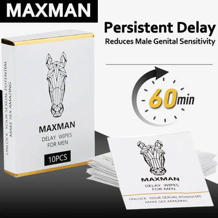 10pcs Male Delay Wipes Natural Wet Tissue Lasting Long Penis Wipes Enlargement Harder Anti Premature Ejaculation External Use