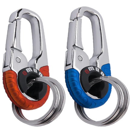 3pcs Keychain Men Stainless Steel Buckle Outdoor Carabiner Climbing Tool Double Ring Car Fishing Hook Key Ring Accessories