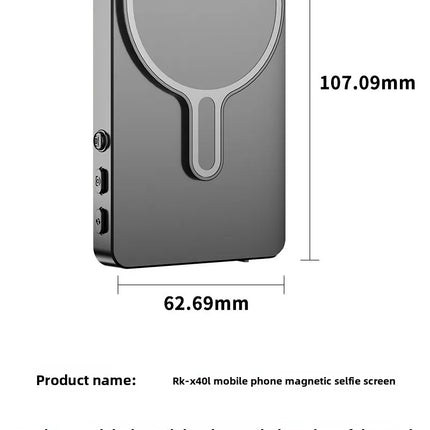 Vlog Selfie Monitor Screen,Wireless 4K/1080p Back Camera Monitor for iPhone & Android, Built-in Speaker for YouTube TikTok Live