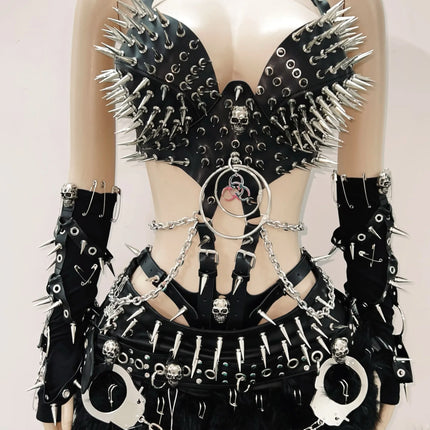 Gothic Tank Tops Punk Tank Tops halter top y2k clothes y2k crop top gothic clothes y2k top rivet Tank Tops Skull top vintage top
