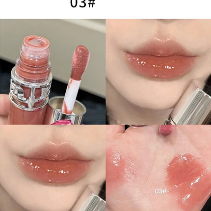 Transparent Moisturizing Lip Gloss Hydrating Drying Lips Mirror Lipstick Makeup Crystal Lip Oil Mirror Lip Glaze Tinted Plumper