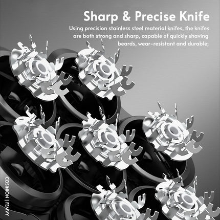 Magnetic Adsorption Replaceable Electric Shaver Head 7D Floating Blade With Double Knife Net Spare Common Interface Razor Head