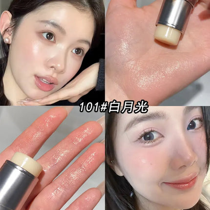 Kaxier Sheer Highlighter Stick Transparent Dewy Natural Look Brightening Pearlescent Blush Cream Contouring Stick