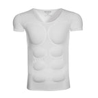 L [weight 65kg-75kg ] / Seamless white half-sleeved abdominal muscles (10th generation muscles are removable) - paired with short sleeves without exposure