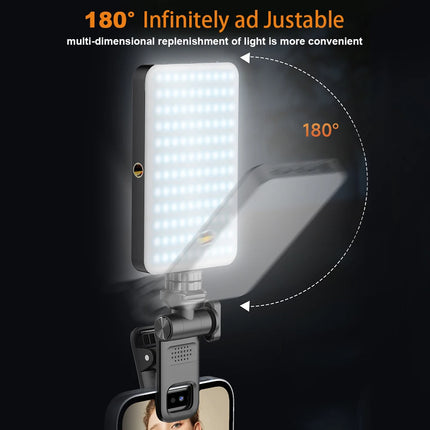 Portable Selfie Light Phone Fill Light 3000mAh Rechargeable Video Photography Light 120 LED 2500K-9000K Dimmable for Live Vlog