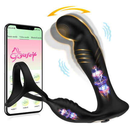 Swing Prostate Massager for Man Gay Anal Vibrator with Delay Ejaculation Ring Prostate Stimulator Butt Plug Male Sex Toys
