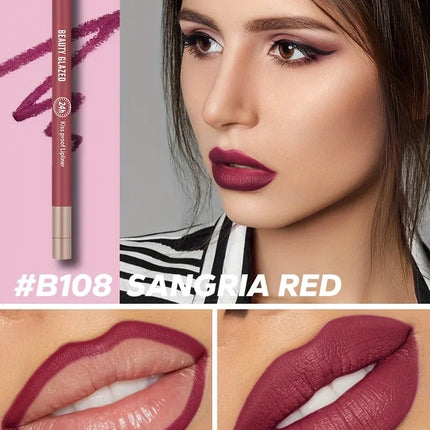 BEAUTY GLAZED 10 Color Nude Lip Liner Natural Long-Lasting Waterproof Matte Effect  Easy-To-Color and Non-Smudge Lip Liner