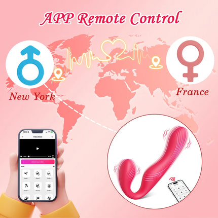 Strapless Strap-On Double-Ended Dildo Vibrator Adult Sex Toys for Women Lesbian Couples,APP Remote Control G-Spot Anal Vibrators