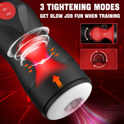 Mens Automatic Sucking Masturbator Rotating Vibration Penis Pump Blowjob Trainer Pussy Pocket Cocks Glans Massager Male Sex Toys