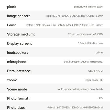 5K Professional Digital Camera Wide Angle Digital Zoom 64MP Camcorder Photography 3 Inch Screen Vlog Video Recorder WIFI Webcam