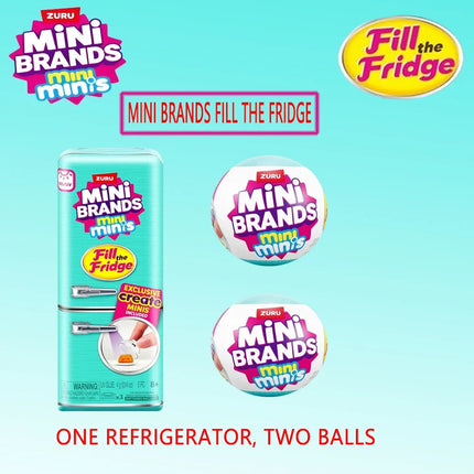 ZURU Original Mini Fridge Set Mini Brand Ball Series Mystery Surprise Blind Box Children's Toy Playhouse Decoration Gift Blind