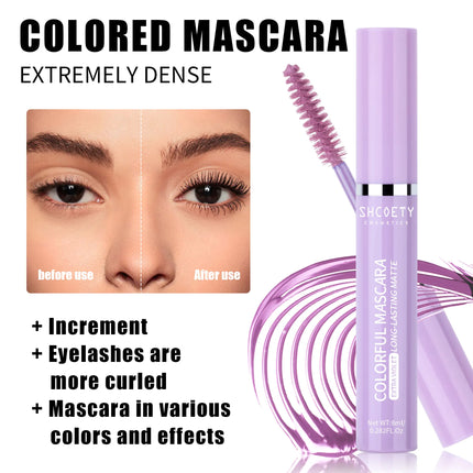 Wine Red Color Mascara Curl Thick Fiber Eyelash Extension Waterproof Non-smudding Blue Green Pink Black Eyes Lengthening Makeup