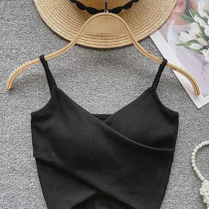  Irregular Casual Sport Camisole Women Strap Design Solid Fashion 2025 Y2K Elegant Ladies Chic Slim Tank Tops