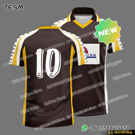 TESM Summer POLO Shirt Men Summer Sports V-neck T-shirt Street Trendy Short Sleeve 3D HD Print T-shirt