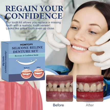 Meticulously Handcrafted Silicone Dentures Natural-Looking False Teeth Home Customizable Design Perfect for Medium-Large Mouths