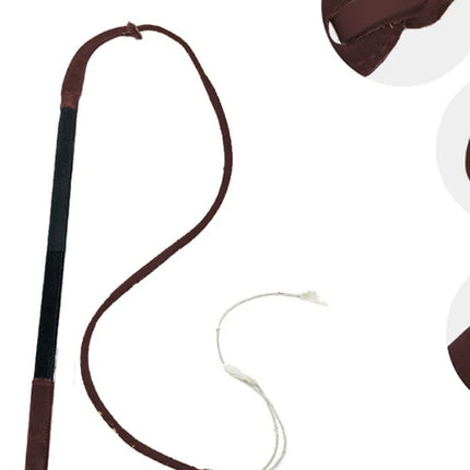 Professional Genuine Leather Dog Training Whip - Powerful & Durable Cowhide K9 Whip with Anti-Slip Handle for Pet Behavior Corre