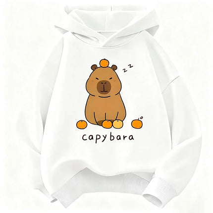 Trendy Capybara Funny Children's Hoodie Sweatshirt Cute Harajuku Hoody for Boys Girls Autumn Spring Casual Hoodies