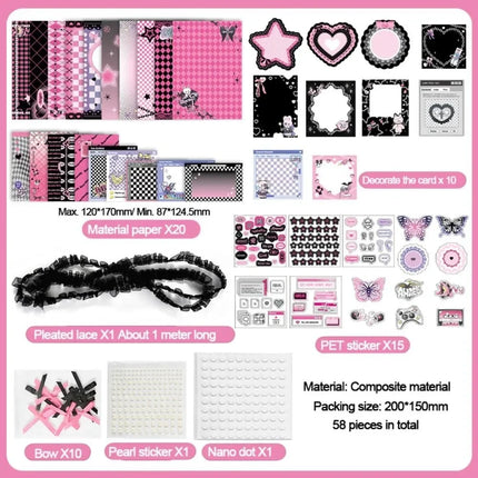 Paper Stickers DIY Itabag Insert Material Retro Lace Ribbon Itabag Decor DIY Material Creative Colorful