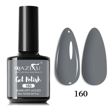 QAZIXU 1/6Pcs Grey White Color Nail Gel Polish Glitter Gel Semi Permanent UV Gel Winter Soak Off UV LED Nail Art Popular Color