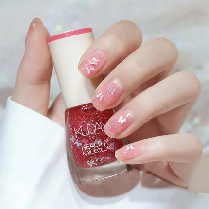 8ml Water-based Nail Polish No Baking Long Lasting Semi-permanent Quick Dry non-peelable Nail Varnish DIY Fashion Manicure