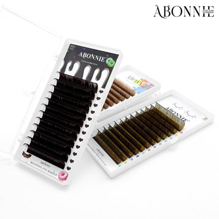 ABONNIE C CC D Curl Natural Brown Eyelashes Extensions Cashmere Soft Classic Dark Brown Lashes Extensions