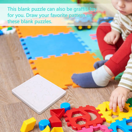 4 Sheets Blank Puzzles DIY Graffiti Drawing Puzzle Pieces Creativity Craft Supplies for Kids Fun Family Game Blank Puzzles