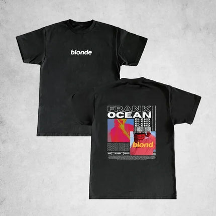 Rapper Frank Retro Graphic T Shirt Men's Hip Hop Ocean Album Clothing T-Shirts Y2k Unisex Blond Fashion Oversized Cotton T-shirt