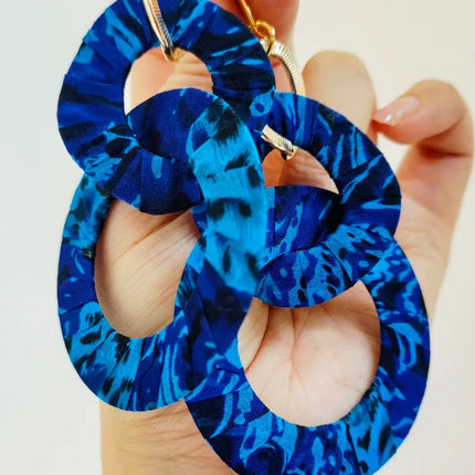 Original Design Handmade Custom Silk Earrings Exaggerated Large Hoops Fashionable Minimalist Women's Large Loop Earrings