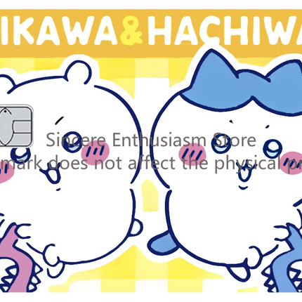 Cartoon Kawaii Chiikawas Credit Card Skin Stickers Cute Matte Sticker for VISA JCB Mastercard and Other IC Card Decorative