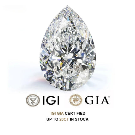 Pear Shape Lab Grown Diamonds With IGI Certificate CVD HPHT 1ct 1.5ct 2ct 2.5ct 3ct 5ct Laboratory Diamond Wholesale