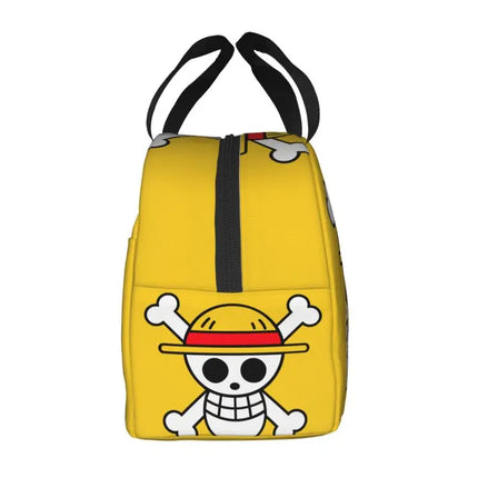 Custom One P-Pieces Insulated Lunch Bags for Women Skull Manga Portable Thermal Cooler Food Lunch Box Outdoor Camping Travel