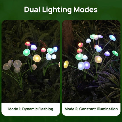 1pc Solar Mushroom Lights Dual Mode LED Waterproof Outdoor Garden Decor for Yard Patio Pathway Ambiance, Solar Garden Light
