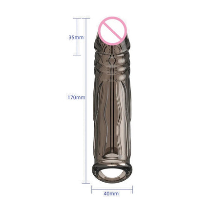 Silicone Cock Ring Soft Realistic Penis Sleeve Extender Condom Penis Ring Delayed Ejaculation Dick Cover Case Cock Header
