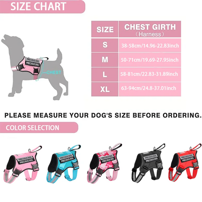 Dog Harness Reflective Breathable and Adjustable No-Pull Dog Vest Harness for Small Medium Large Dogs