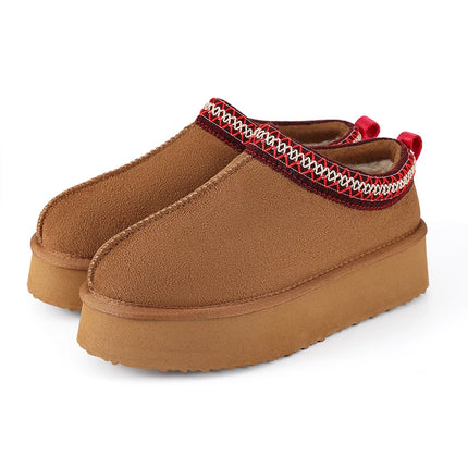 Comwarm Winter Fuzzy Women's Slippers Fluffy Warm Outdoor Slides High Quality Cotton Shoes Platform Plush Lining Women Slippers