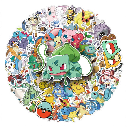10/30/50/100pcs Japanese Anime Pokemon Stickers Cartoon Graffiti Decals DIY Stationery Luggage Fridge Reward Manga Sticker Toy