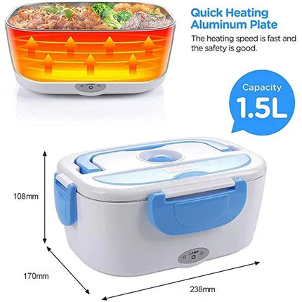 New Home 110V 220V Stainless Steel Electric Lunch Box Small Office Picnic Portable Lunch Box Insulation Lunch Box Food Container