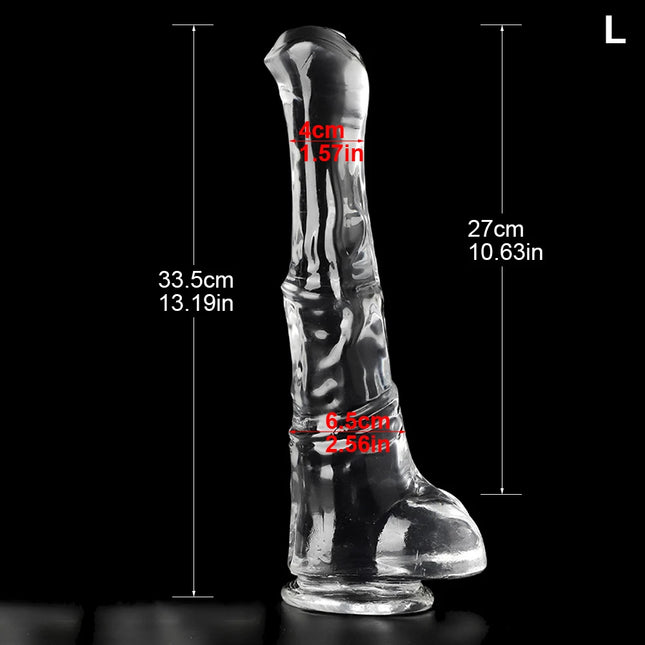 XXL Realistic Animal Dildo Big Horse Penis Transparent Suction Cup Dick Soft Jelly Anal Sex Toys For Women Vagina Orgasm Sexshop