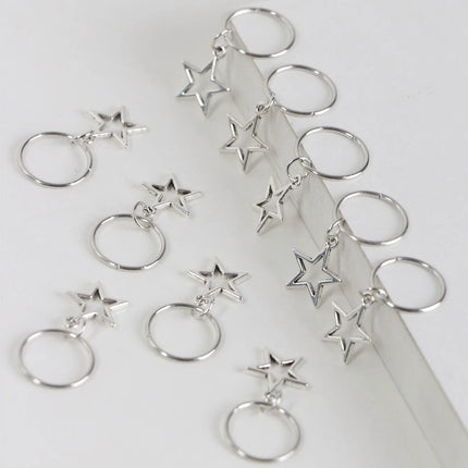 10pcs/set Star shape Metal Hair Ring, Dreadlocks Beads Hair Braid DIY Pendant Hair Accessories Metal Cuffs Decoration/Accessories