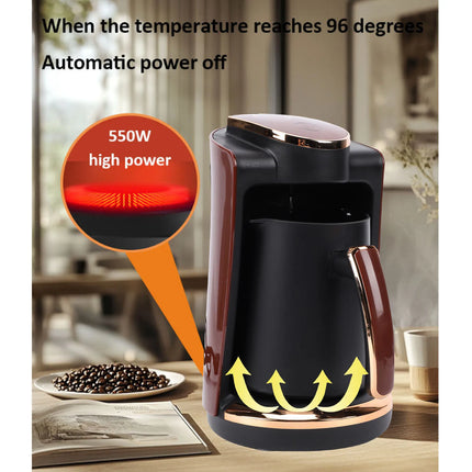 110V Turkish Coffee Maker 550W 250ML Single Cup Electric Turkish Greek Coffee Machine with Cup for Home Hot Beverage Brewing