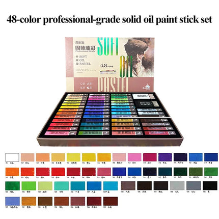 Kuelox Solid Oil Painting Pigment Mini 24/36/48Colors Exquisitely Artistic Water-Soluble Oily Pastels Crayon for Scratching
