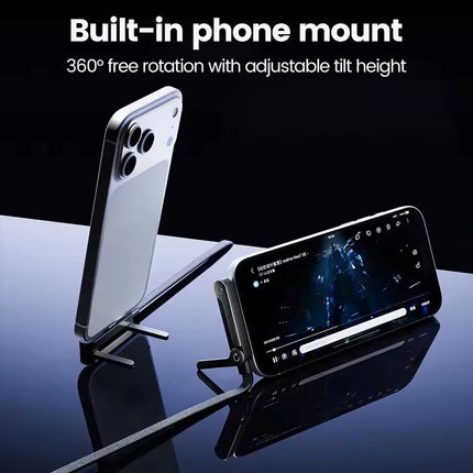 2 in 1 Cable PD240W Type C To Type C Fast Charging Foldable Bracket Cable Built-in Desktop Holder Wire For iPhone Samsung Xiaomi