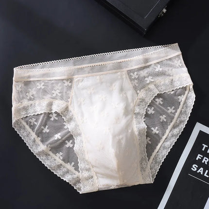Men's Sexy Sheer Mesh Lace Briefs Cross Jacquard Embossed 3D Pouch Ice Cool Ultra Thin Low Rise Male Underwear