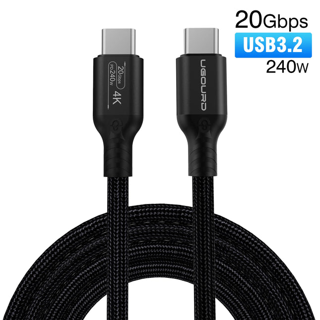 UGOURD USB3.2 20Gbps Type C to Type C Cable 240W Fast Charging Cord USB C SSD Hard Disk Cable USB3 0.2m -3m 5m for MacBook iPad